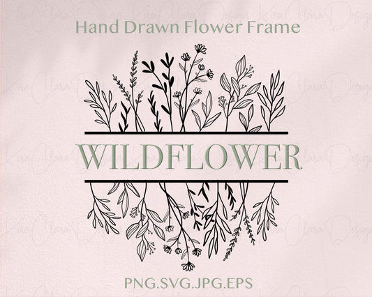 Wildflower Split Frame Clipart