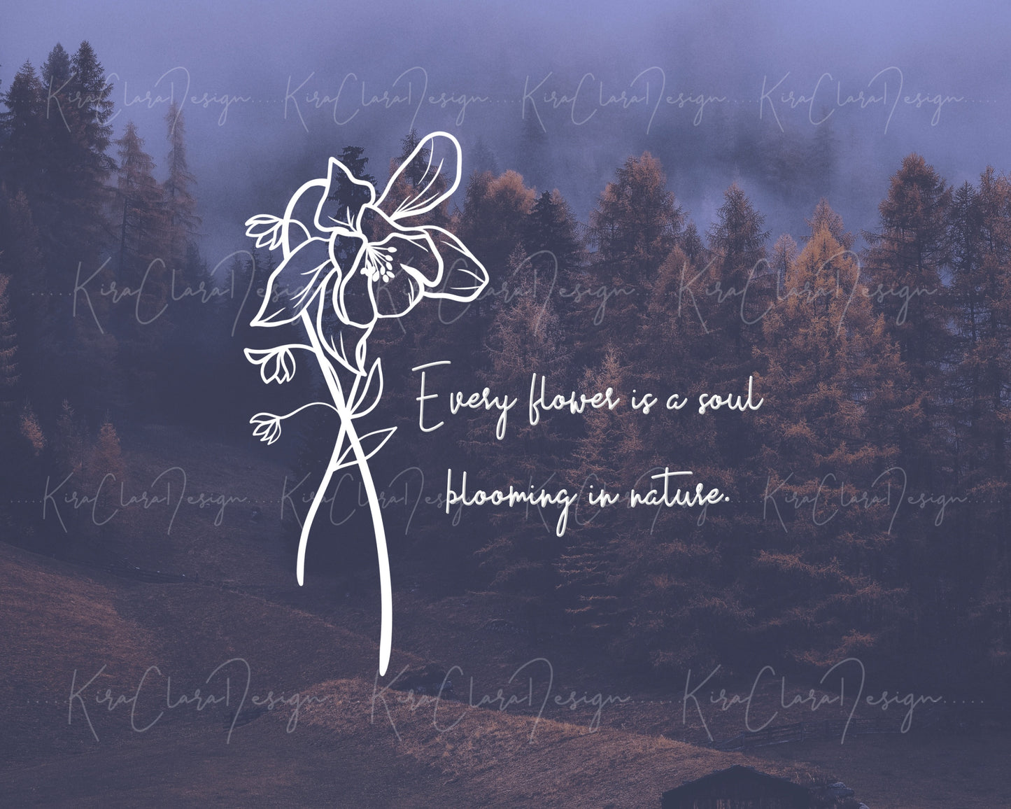 Aquilegia Flower Lineart Clipart SVG