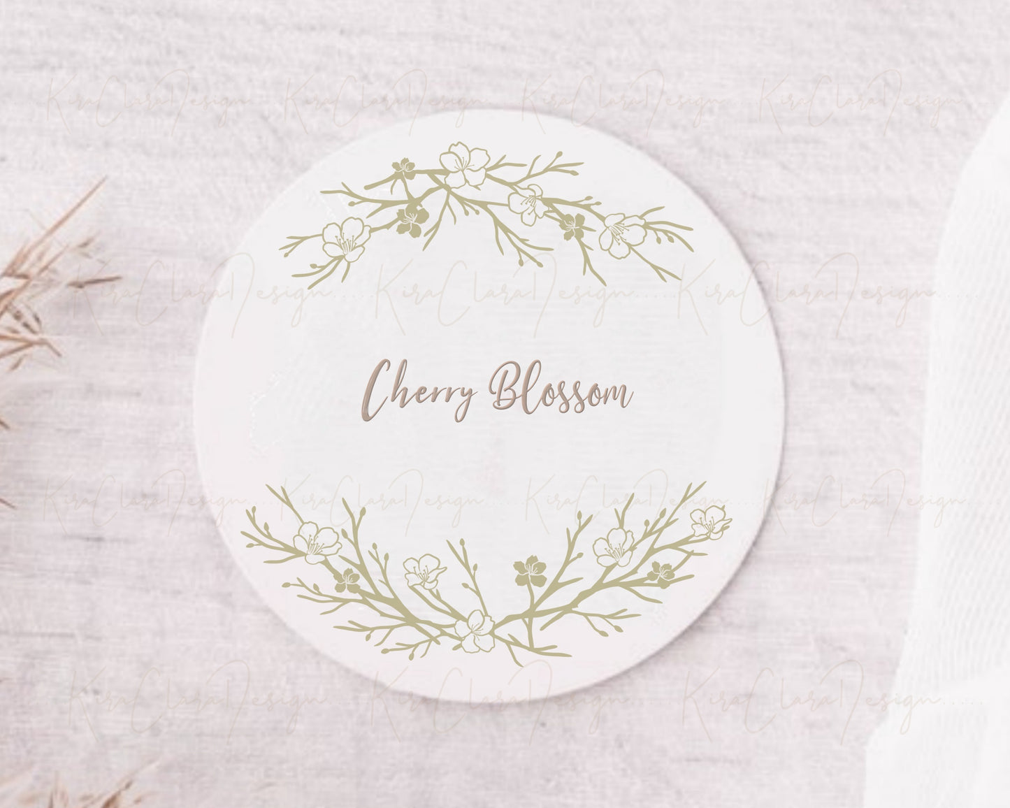 Cherry Blossom Half Wreath Clipart