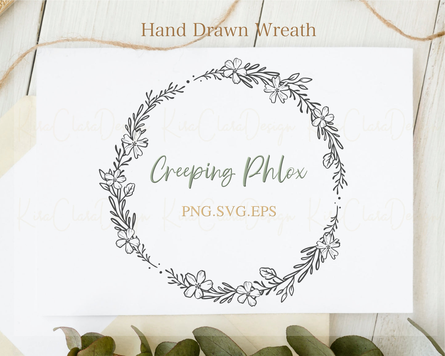 Creeping Phlox Flower Circle Wreath Clipart