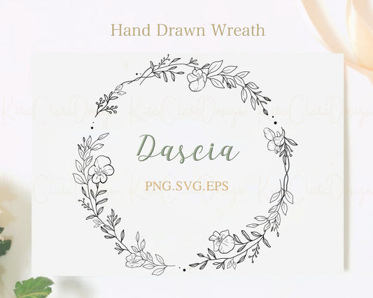 Dascia Flower Full Wreath Clipart