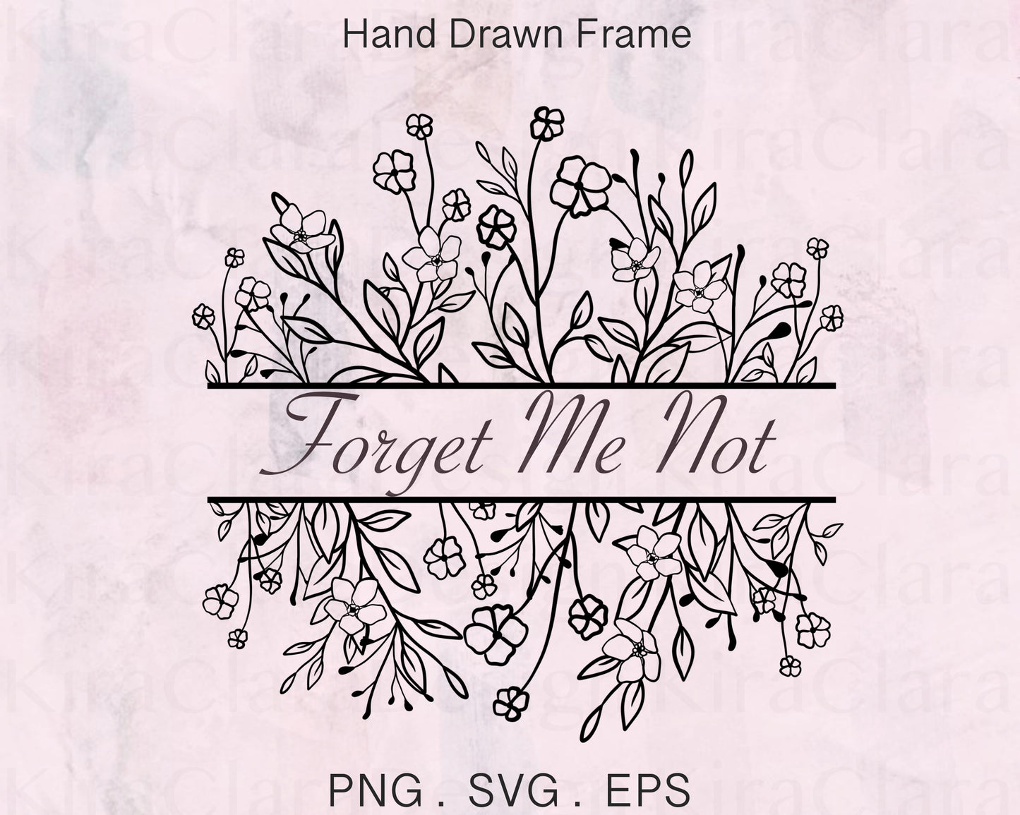 Forget Me Not Flower Border Frame SVG