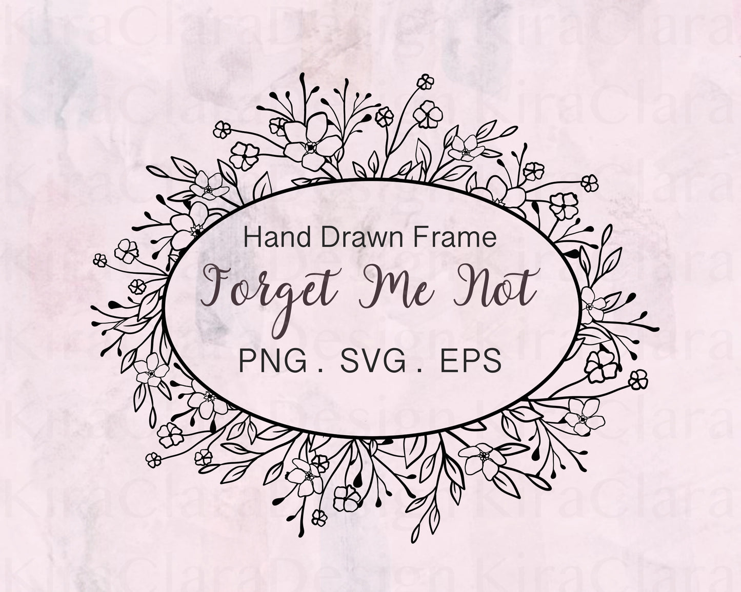 Forget Me Not Flower Border Frame SVG