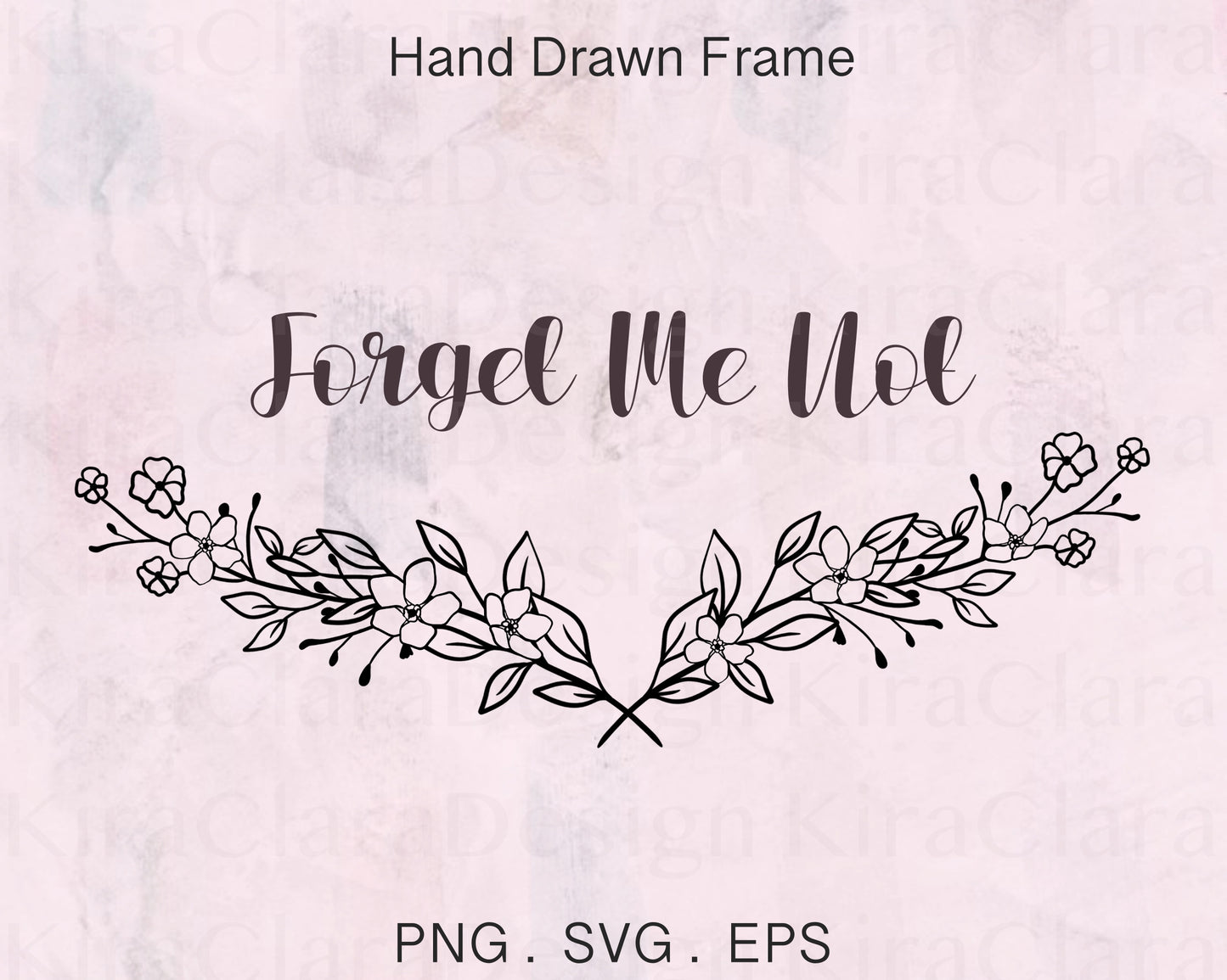 Forget Me Not Flower Border Frame SVG