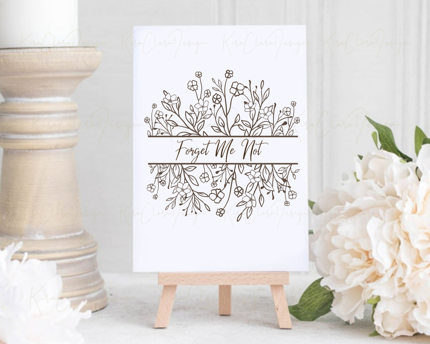 Forget Me Not Flower Border Frame SVG