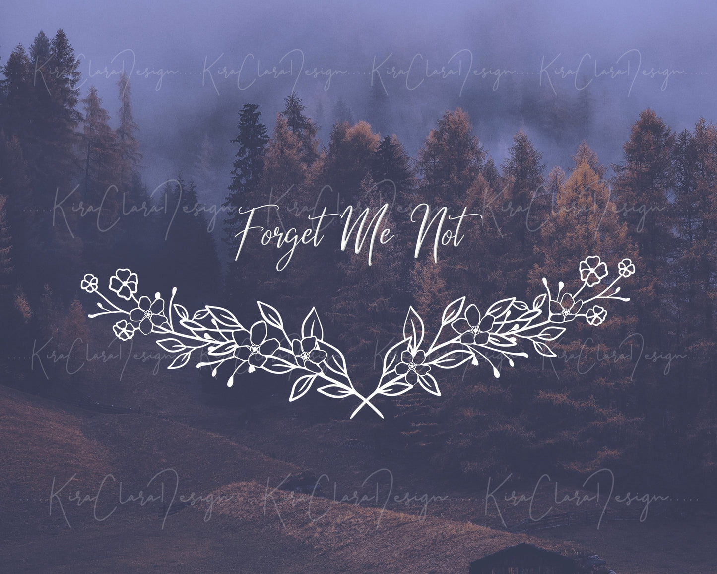 Forget Me Not Flower Border Frame SVG