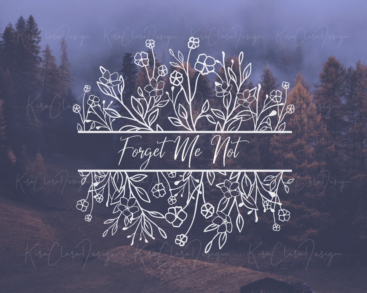 Forget Me Not Flower Border Frame SVG