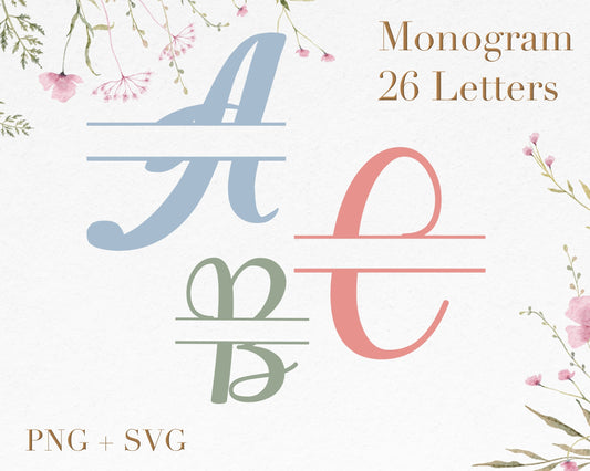 Split Monogram Alphabet SVG PNG