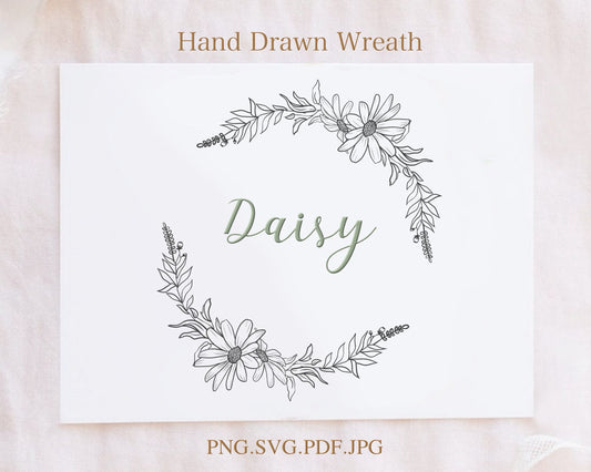 Daisy Flower Wreath Clipart