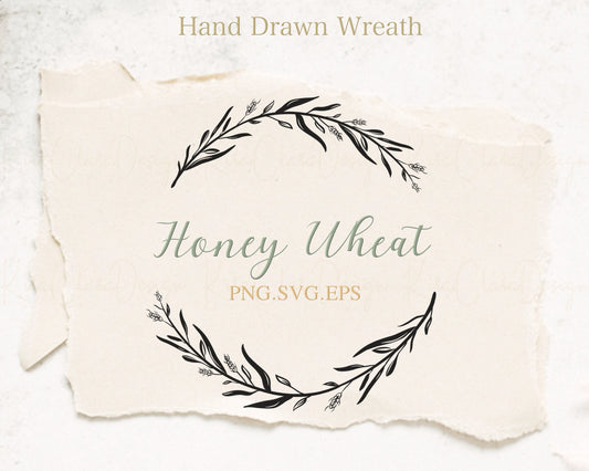 Honey Wheat Half Wreath Clipart