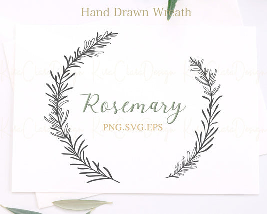 Rosemary Flower Wreath Clipart