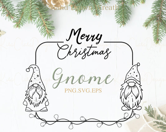 Christmas Gnome Border Frame Clipart