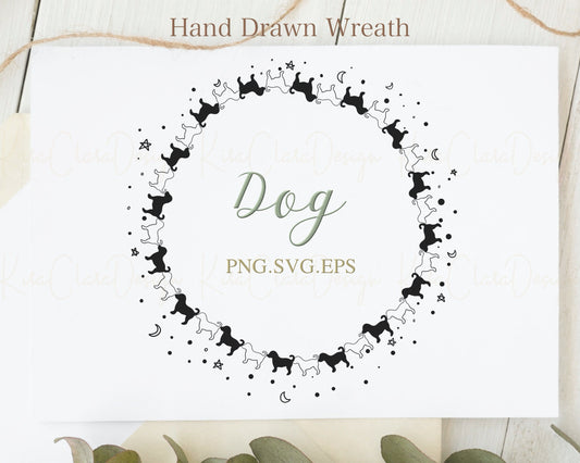 Dog Circle Wreath Clipart