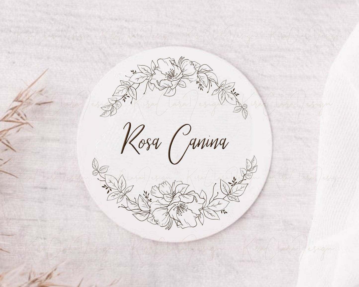 Rosa Canina Flower Wreath Clipart