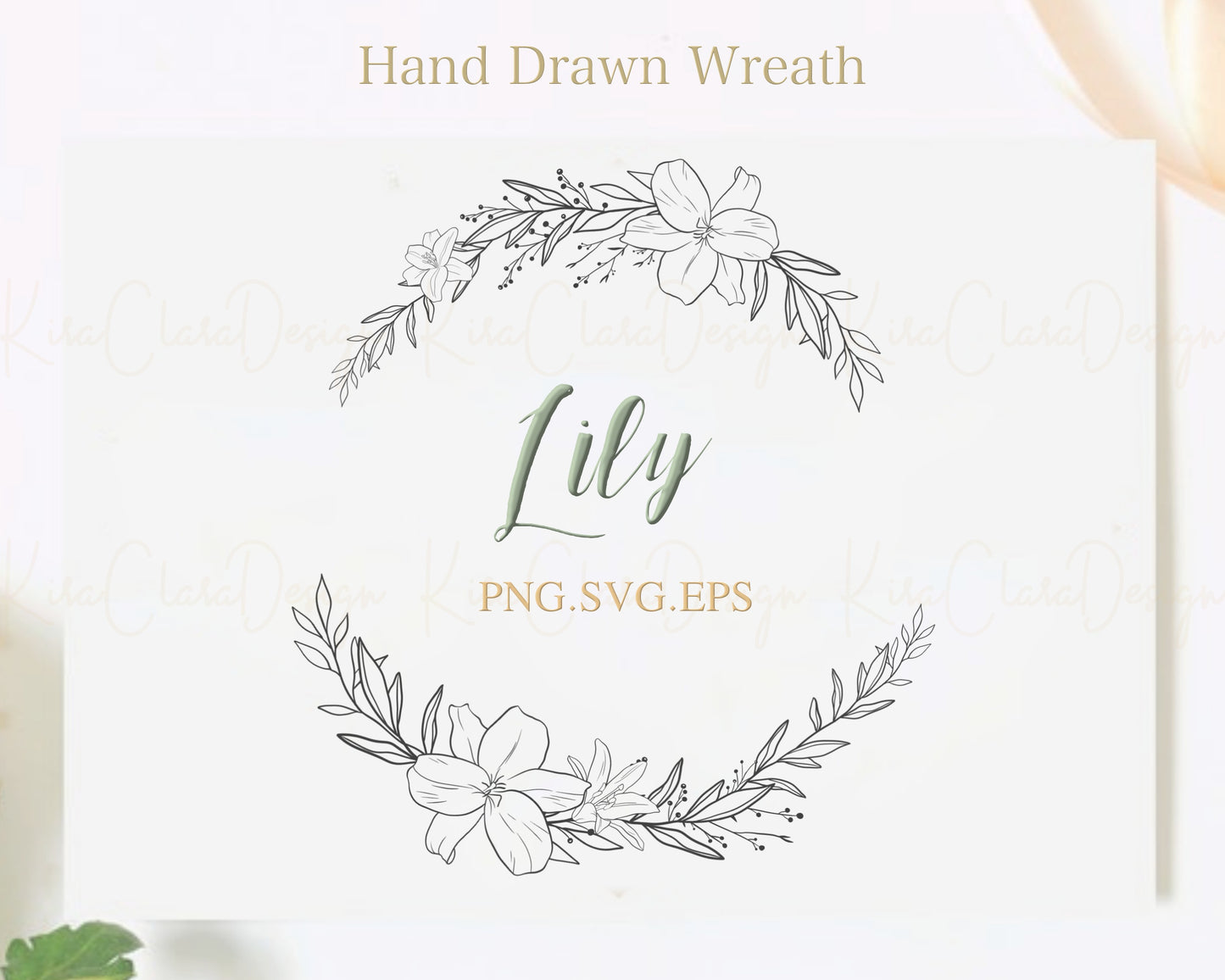 Lily Flower Wreath Clipart