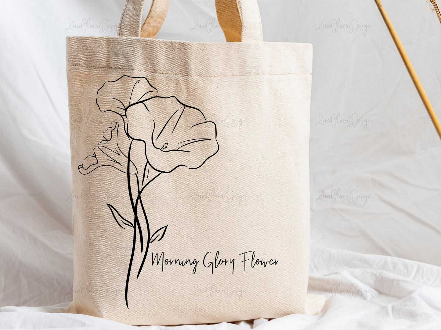 Morning Glory Birth Flower Outline Clipart SVG