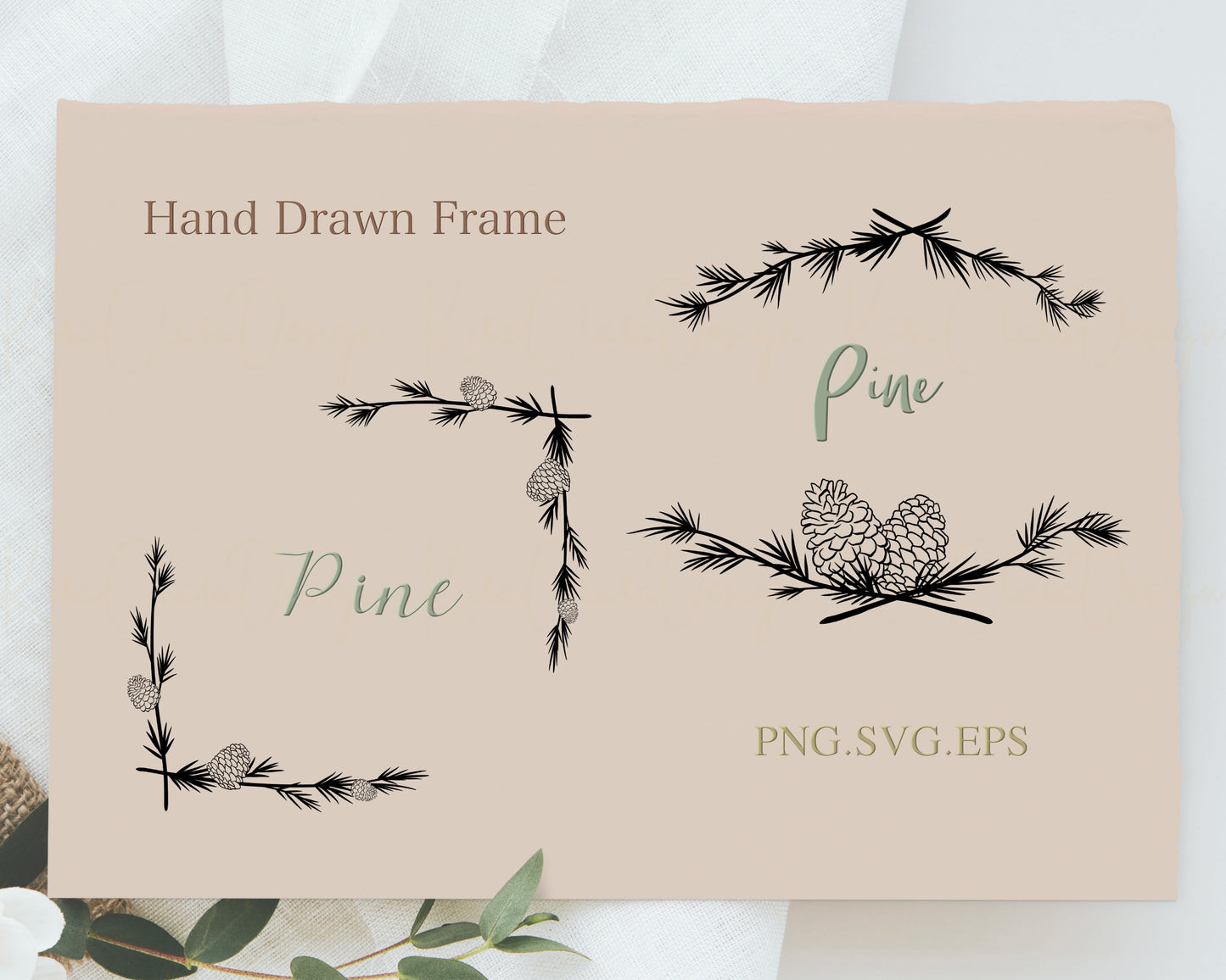 Pine Border Frame SVG