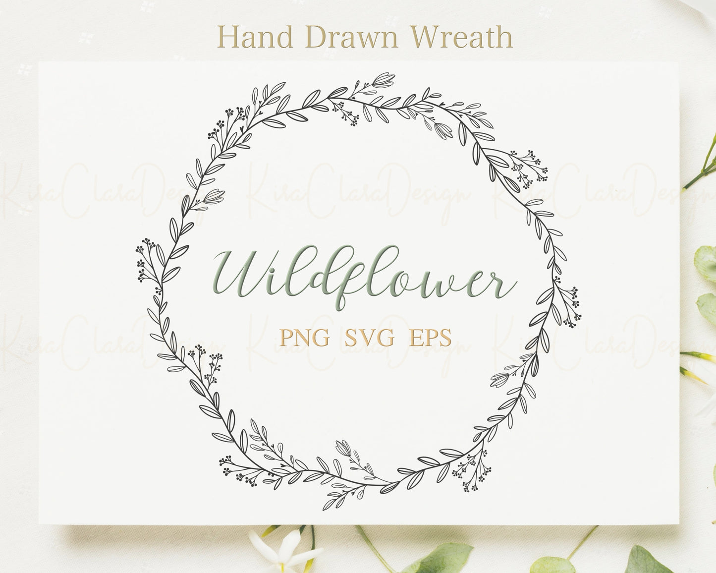 Wildflower Wreath Clipart SVG